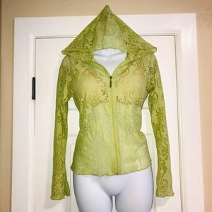 Vine Street SHEER LACE HOODED Jacket Sm